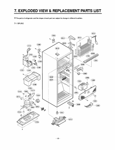 LG GR-242ME 1999 LG GR-242ME 1999  Exploded View